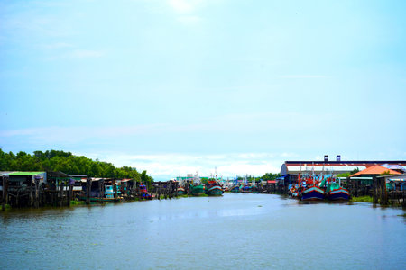 Fisherman's Village, Khlong Dan Subdistrict, Samut Prakan Province, Thailand.の写真素材