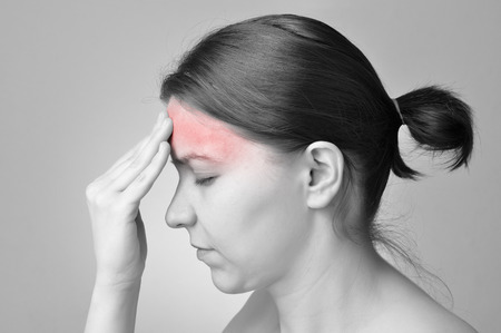 Young woman having headacheの写真素材