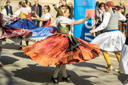 Traditional dancers in Valencia, Spain