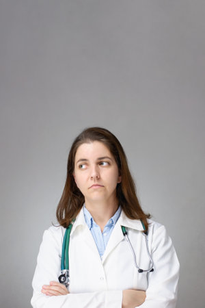 Portrait of a sad doctorの写真素材