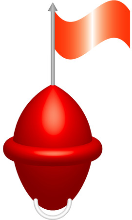 Red beacon for sea, river  Abstract art illustration 3Dのイラスト素材