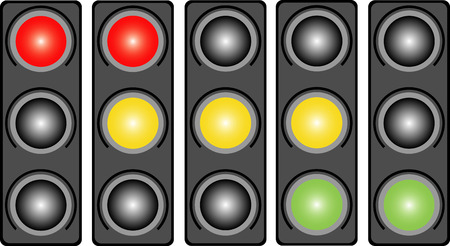 Traffic light with a light  Isolated traffic light in all combinations with a different light  Cut and use  のイラスト素材