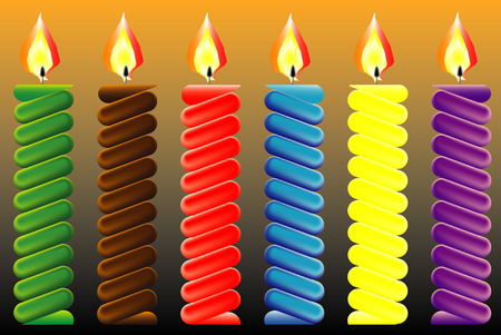 Birthday candles, candles and streamer  Place on your cake のイラスト素材