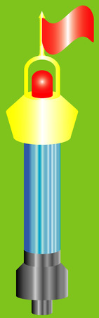Buoy shone with a flag  Buoy for a life buoy with a beacon and a flagのイラスト素材
