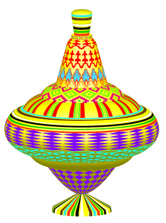 Vintage colorful spinning top isolated on a white backgroundのイラスト素材