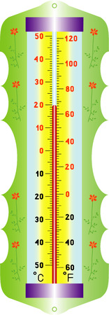External thermometer  street thermometer   measuring hot and cold temperatureのイラスト素材