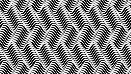 Wavy background - movement illusion. Optical effect mobius wave stripe movement. Seamless pattern. Abstract psychedelic art stripped background design, or geometric zebra texture background.のイラスト素材
