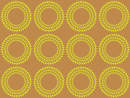 Optical illusion (Rotation). Bright background with the optical illusion of rotation of circlesのイラスト素材
