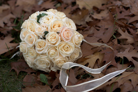 Bouquet of white rosesの写真素材