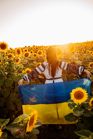 National spirit expressed in blooming fieldの写真素材