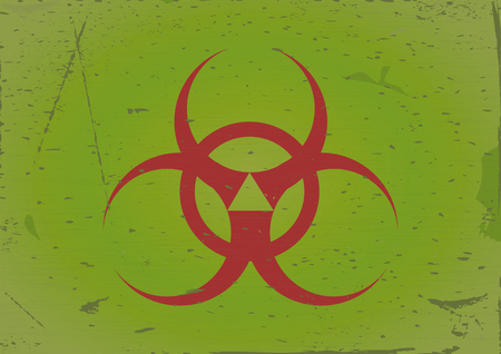 Biohazard sign grunge background. Vector illustration, eps10のイラスト素材
