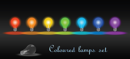Colored lamps setのイラスト素材