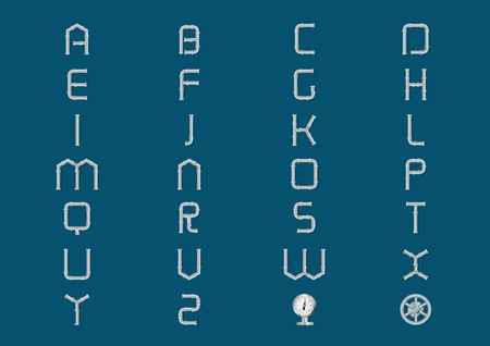 Metal pipe alpahbet. Vector illustration, eps10のイラスト素材