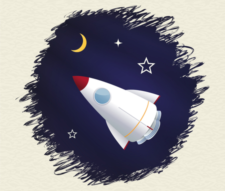 Toy rocket background. Vector illustrationのイラスト素材