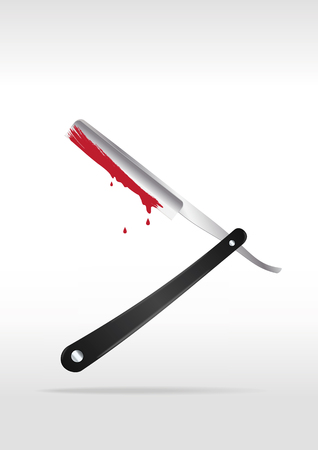 Razor with blood. Vector illustrationのイラスト素材