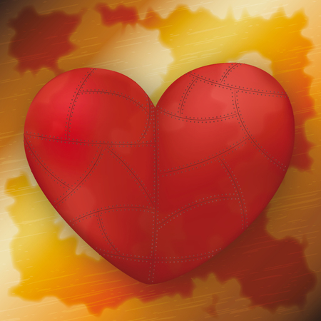 Metallic heart on rusty metal plate. Vector illustrationのイラスト素材