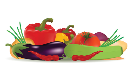 Fresh vegetables set. Vector illustrationのイラスト素材
