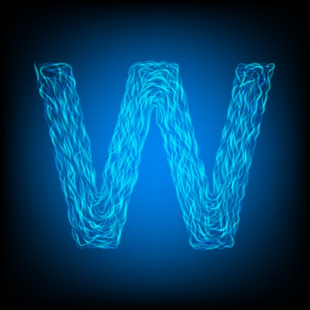 Water letter W. Vector illustrationのイラスト素材