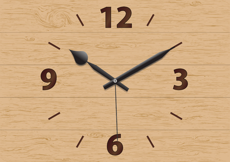Wooden mechanical clock. Vector illustrationのイラスト素材