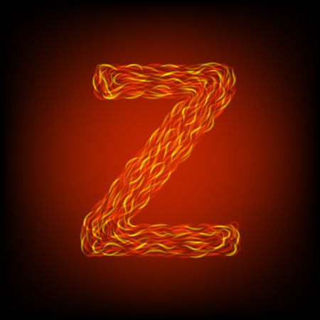 Fire letter Z. Vector illustrationのイラスト素材