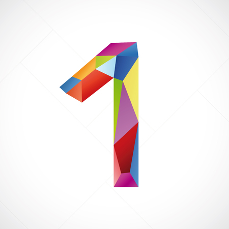 Varicolored number 1. Vector illustrationのイラスト素材