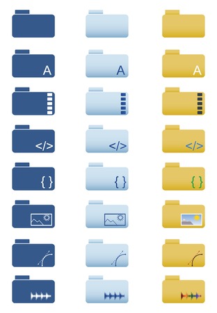 Folder icons set  in vectorのイラスト素材