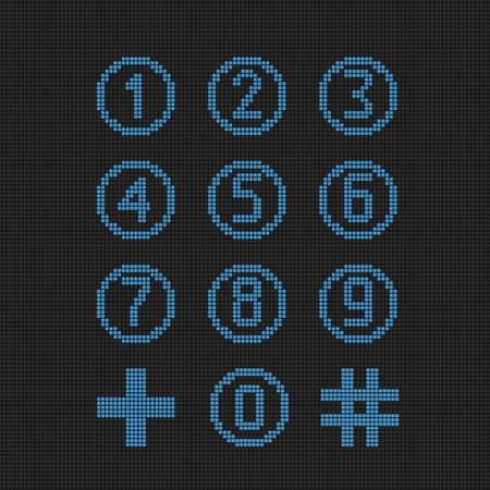 Set of digital numbers. Vector illustrationのイラスト素材