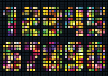Varicolored numbers. Vector illustrationのイラスト素材