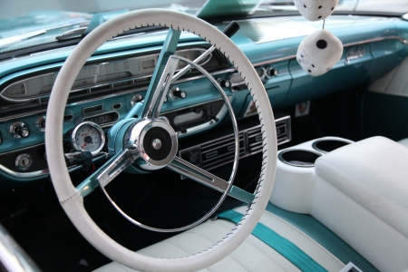 Interior view of classic car のeditorial素材