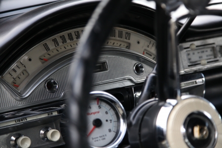 Interior view of dash of classic car のeditorial素材