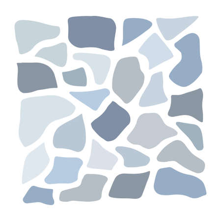 Vector pastel gray colors various abstract shapes. Cute boho nursery clipart. Hand drawn doodle illustration. Perfect for textile print, baby shower, kids bedroom decorのイラスト素材