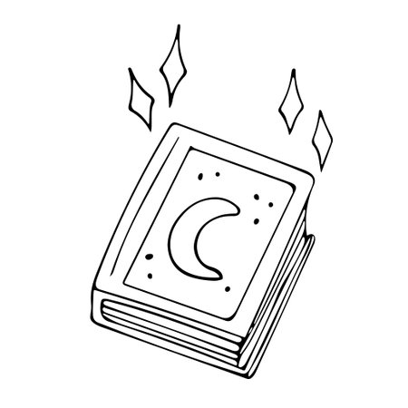 Vector hand drawn doodle magic book cartoonのイラスト素材