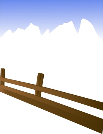 Mountains view (blue sky fence Alp mountains)のイラスト素材