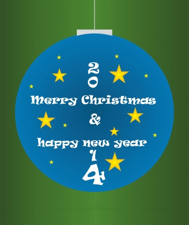 christmas ornament with happy new year 2014のイラスト素材