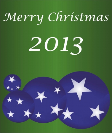 merry christmas card 2013  blue ornamets, stars のイラスト素材