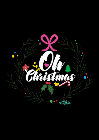Christmas quote, lettering. Print Design Vector illustration. Oh Christmas.のイラスト素材