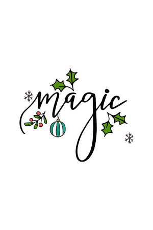 Christmas quote, lettering. Print design vector illustration. Magic text.のイラスト素材