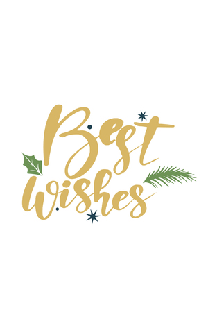 Christmas quote, lettering. Print design vector illustration. Best wishes.のイラスト素材