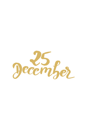 25 December lettering Print Design Vector illustrationのイラスト素材