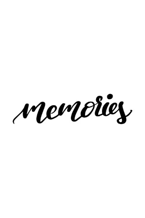 Hand drawn lettering. Ink illustration. Modern brush calligraphy. Isolated on white background. Memories text.のイラスト素材