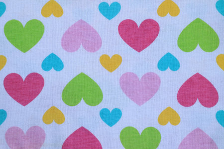 Heart shaped on fabric texture