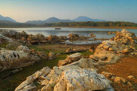 Cracked ground , Mae jang Dam , Lampang ,Thailandの写真素材