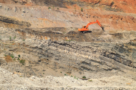 Backhoe are digging the soil