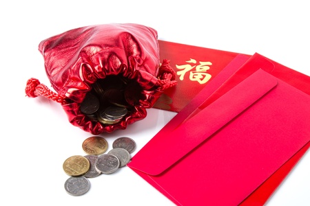 Chinese Calligraphy  Fu  on Red Paper, Fu  means Luck and Good Fortune の写真素材