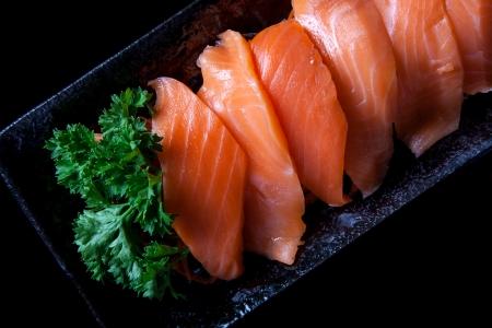 Salmon sashimi .の写真素材
