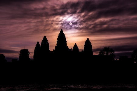 Good morning Angkor Wat in rainy season.の写真素材