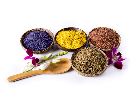 Germinated brown rice coated with the herbs.の写真素材