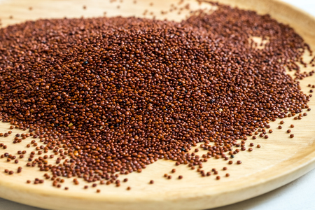 Red quinoa seed, organic food for healthy eating.の写真素材