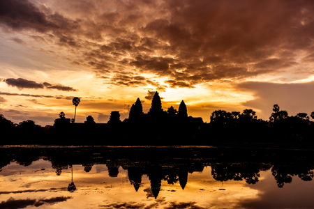 Good morning Angkor Wat in rainy season.の写真素材