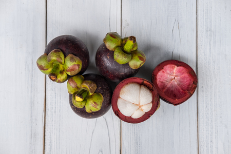 Mangosteen is Asian fruit that nutritive value.の写真素材